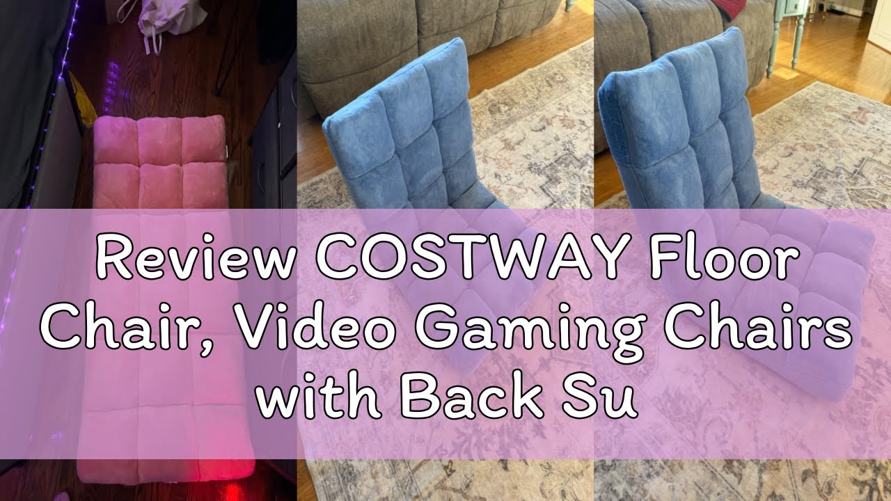 Review COSTWAY Floor Chair, Video Gaming Chairs with Back Support, Adjustable 14-Position, Alloy Ste