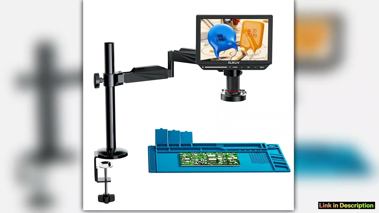 Elikliv EM4K Flex 4K Digital Soldering Microscope 2000X 101 HDMI Microscope for Electronics with Bo