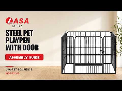 Steel Pet Playpen with Door, Black – Assembly