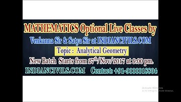 New Batch Starts from 27th November for Mathematics Optional