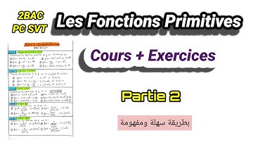 Les fonctions primitives 2BAC PC/SVT 🔥Cours et Exercice 🚩 partie 2