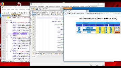 Crear HTML con XSL leyendo XML usando Netbeans   Listado de notas Convocatoria de Junio