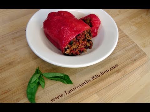 Vegetarian Stuffed Peppers Recipe By Laura Vitale Laura In The Kitchen Episode-11-08-2015