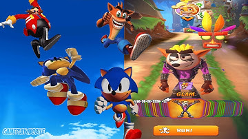 Sonic Dash vs Crash Bandicoot On The Run GamePlay - All Characters Unlocked