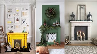 Fake Fireplace Decor Ideas and Design. Faux Fireplace and Mantel Decoration Accessories.