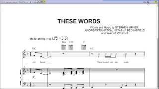 These Words by Natasha Bedingfield - Piano Sheet Music :Teaser