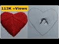 How to Repair Hole in Clothes with Hand Embroidery Heart Design by |Crafty Stitch|