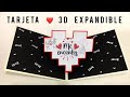 Tarjeta corazón 3D expandible