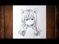“EASY Cute Anime Drawing Tutorial 😍 | How to Draw Chibi Girl with Cat Ears Step by Step