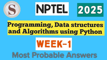 Programming, Data Structures and Algorithms using Python || NPTEL week 1 answers 2025 || #nptel