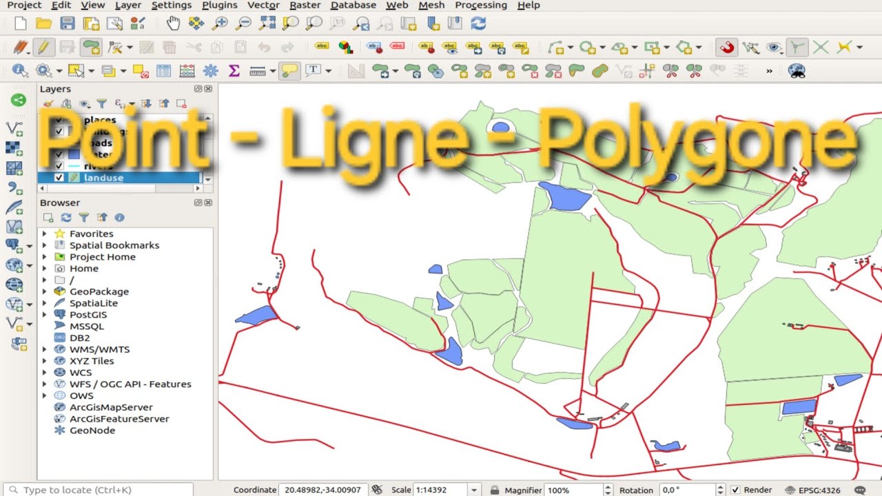 🔴 QGis : Création couches point, ligne et polygone avec Qgis 3.28