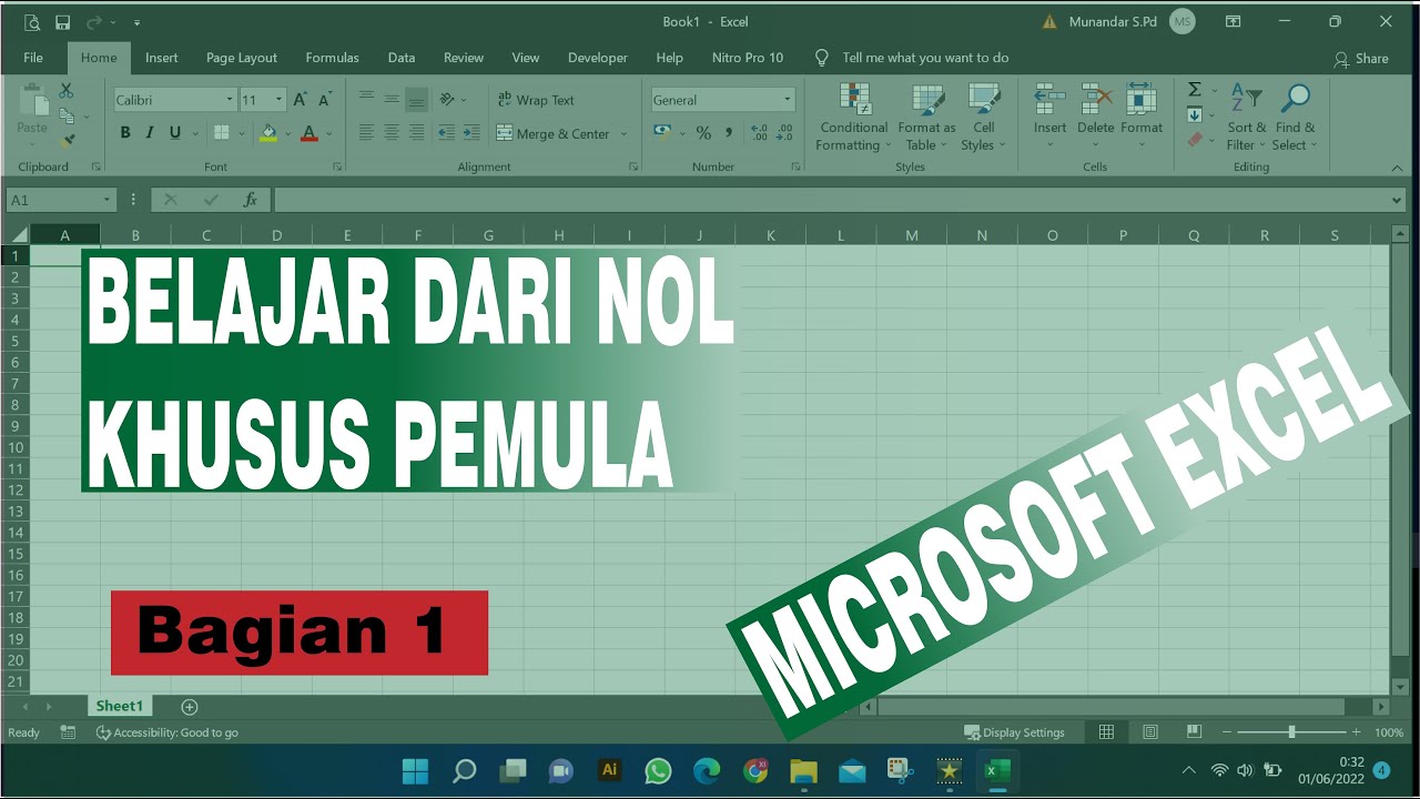 Belajar Microsoft Excel dari Nol Bagian 1 (Untuk Pemula) Membuat Data ...