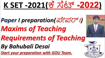 K SET 2022 Paper 1 | Teaching Aptitude Theory in English and Kannada | Lecture 2