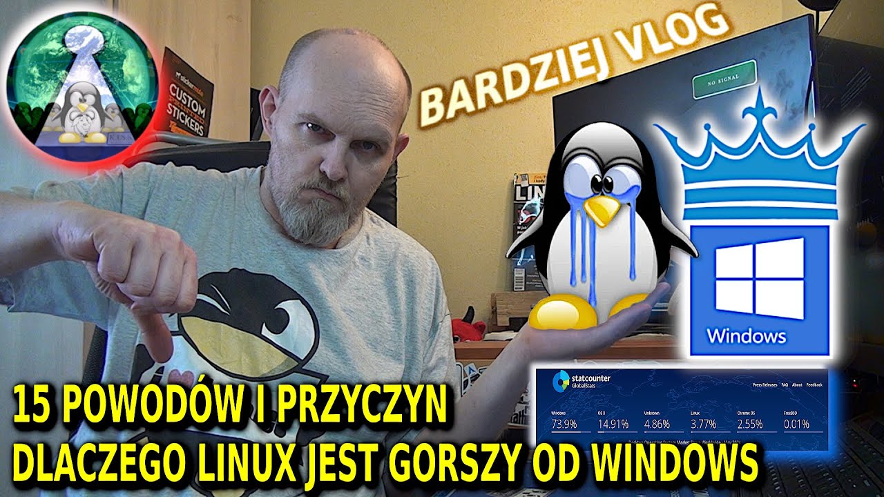 Dlaczego Linux nie jest popularny i jest  gorszy od Windows 15 powodów które według mnie to powodują