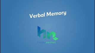 What is Verbal Memory - HappyNeuron Pro