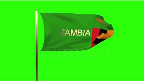 Zambia flag with title waving in the wind. Looping sun rises style. Animation loop Stock video by