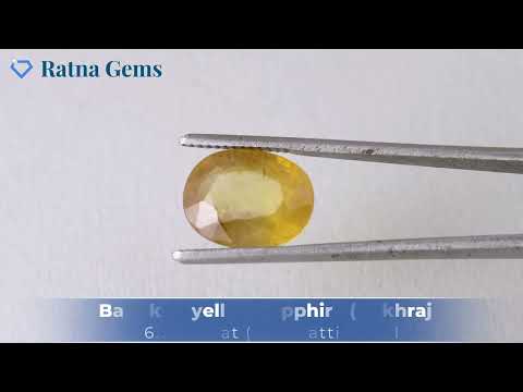 Product Video for: Bangkok yellow sapphire (Pukhraj) 6.94 Carat (7.63 Ratti)