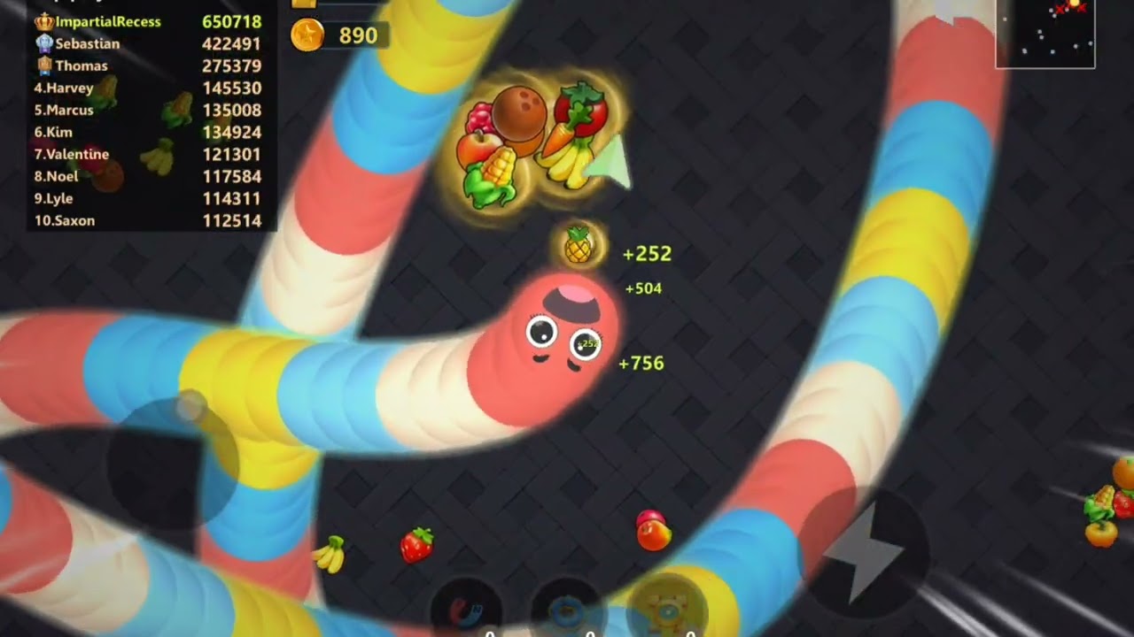 Relaxing river sound with snake food game 