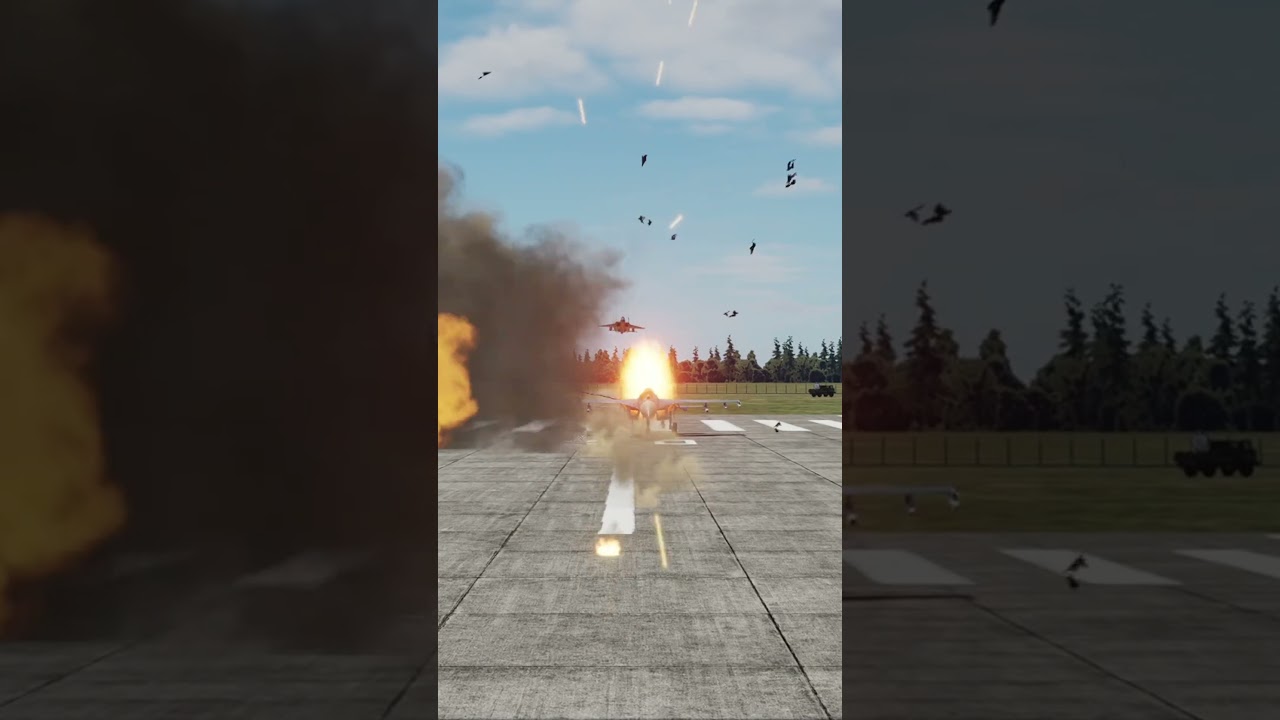 Russian SU-27 fighter jet shot down by US F-15 while taking off! | DCS