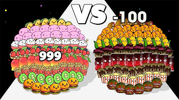 SNACK RUN! /vs FOOD RUN ∞ ASMR Gameplay Android iOS • Crowd Merge Math Games