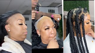 BOHEMIAN BOX BRAIDS ON A FRONTAL TUTORIAL ( BERNICE BURGOS & NIQUE INSPIRED ) CAN YOU FIND THE LACE?