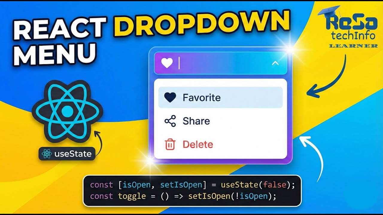 How to Build a Custom Dropdown Menu in React (useState Hook Tutorial ...