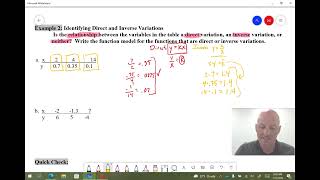 FS 9.1 - Identifying Direct or Inverse Variation given a table