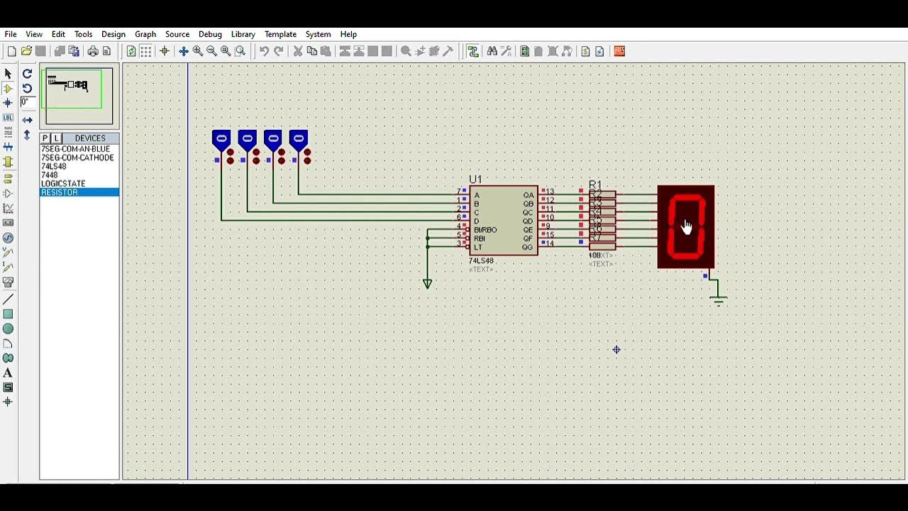 Display 7 Segmentos 7448 | Proteus Animating - YouTube