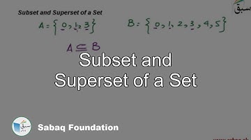 Subset and Superset of a Set, Math Lecture | Sabaq.pk