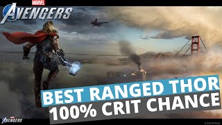 BEST RANGED THOR BUILD | HUGE DAMAGE AND 100% CRIT CHANCE | MARVELS AVENGERS