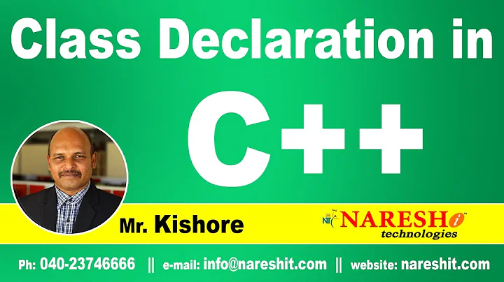 Class Declaration in C++ | C ++ Tutorial | Mr. Kishore