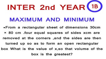 INTER 1st YEAR//MAXIMUM AND MINIMUM//MOST IMPORTANT LONG ANSWERS @NanajiGonnabathula