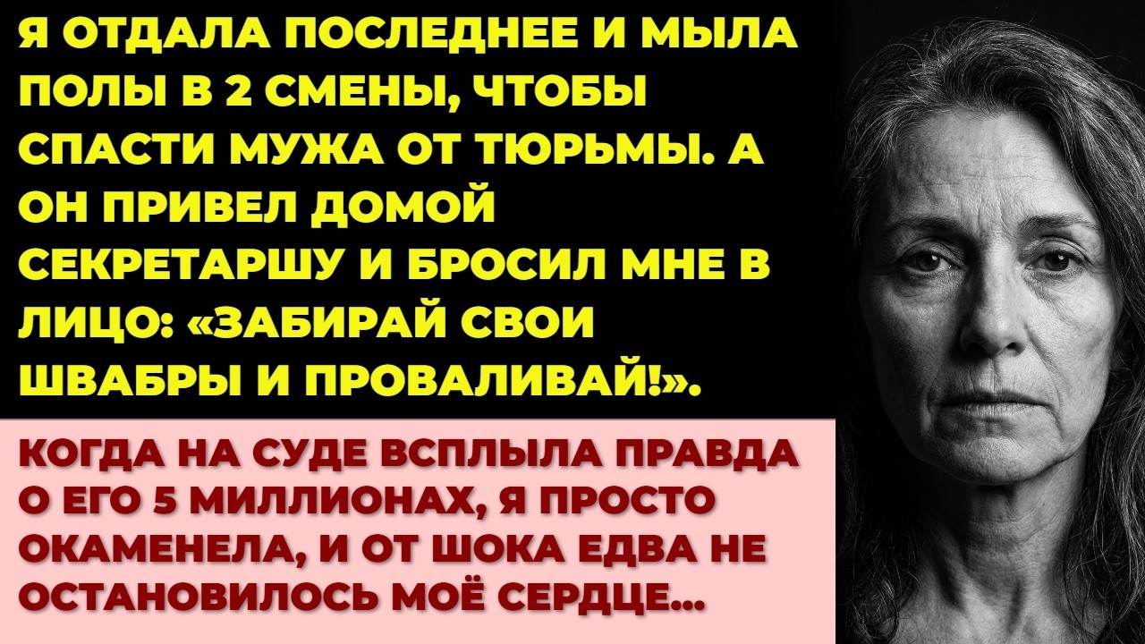 Я мыла полы в 2 смены ради мужа — а он прятал 5 млн. В суде правда изменила всё…