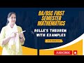 #Lecture 7: Concept of Rolle's theorem with examples #mathematics #bsc #lecture #2023