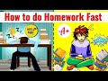 How To Do Homework Fast | Best Hacks To Complete The Pending Work | How to do Home work | Study tips