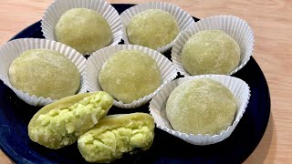 Mochi Lá Dứa Đậu Xanh Dừa Làm Với Bột Nếp Thường Mềm Dẻo | Pandan Coconut Mochi