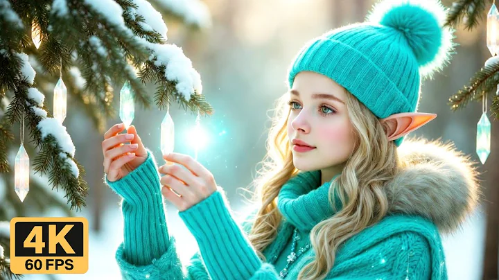 Elven Winter Village - Cozy Snowy Fantasy Ambience - AI Music Video 4K