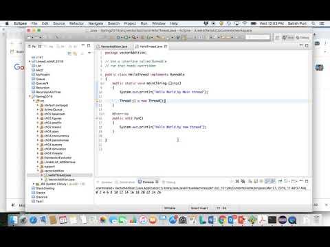 1 Hello World using Threads