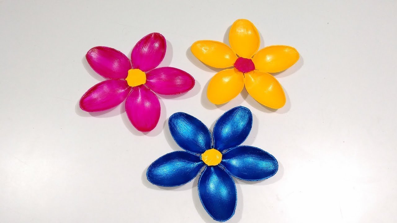 Easy Plastic Spoon Flowers Making Plastic Spoon Craft Ideas Easy - YouTube