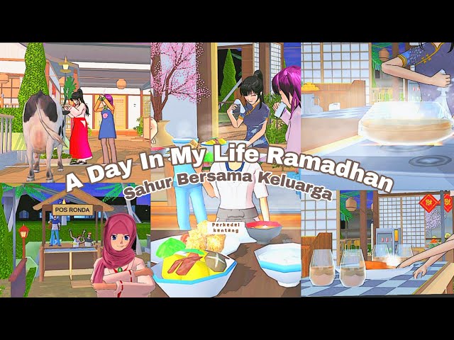 A day in my life ramadhan edition: sahur bersama keluarga 🍜 || SAKURA SCHOOL SIMULATOR class=