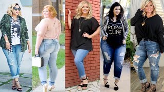 OUTFITS EN JEANS PARA GORDITAS 2021 2022 ¿CÓMO COMBINAR JEANS SI SOY  GORDITAS?OUTFITS TALLA PLUS - YouTube