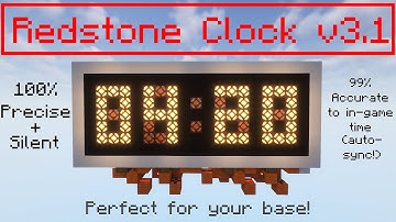 Redstone Clock v3.1 - A tiny Minecraft digital clock that syncs to in-game time