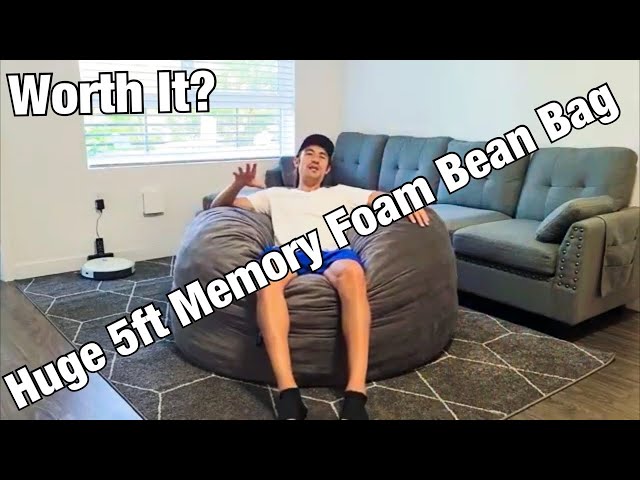 HUGE 5ft Sofa Sack Memory Foam Bean Bag Chair Review (Kids