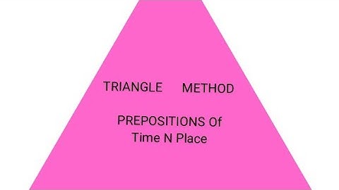 Triangle Method for describing Prepositions of TIME n PLACE