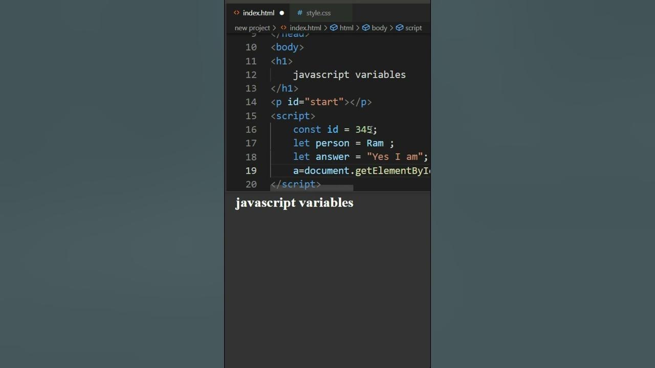 #2 How to use JavaScript variable part 2 in Html and CSS and JavaScript ...