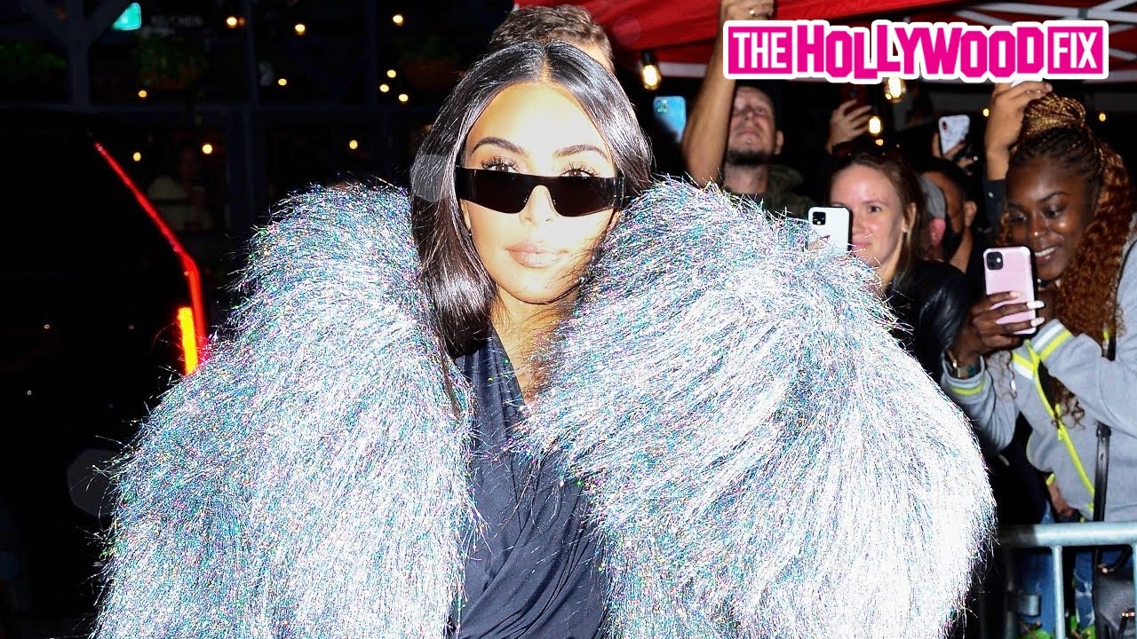 Kim Kardashian Channels A Tinsel Christmas Tree While Arriving To The Saturday Night Live Dinner