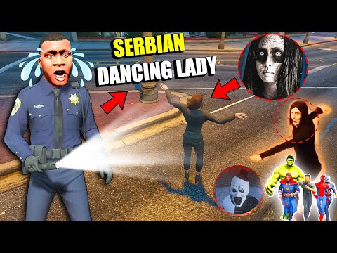 Franklin and Avengers Fight with SERBIAN DANCING LADY and Save GTA5 ! (GTAV Avengers)
