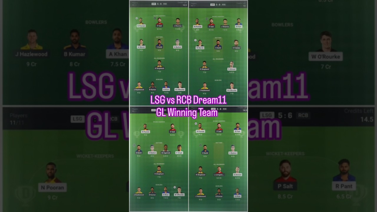 LSG 💙 vs RCB ❤️ Dream11 Prediction | Dream 11 Team Of Today Match | RCB vs LSG Dream11 Prediction