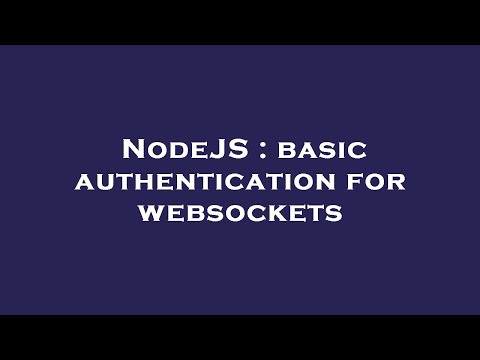 NodeJS : basic authentication for websockets