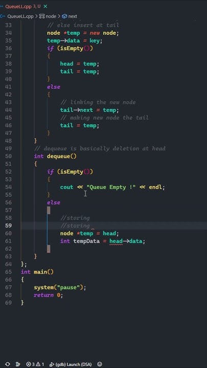 C++ | Queue| Queue implementation using singly linked list - YouTube